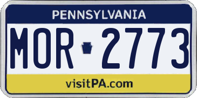 PA license plate MOR2773