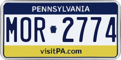 PA license plate MOR2774