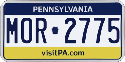 PA license plate MOR2775