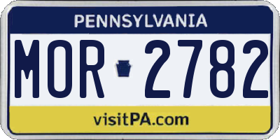 PA license plate MOR2782