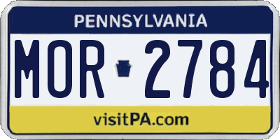 PA license plate MOR2784