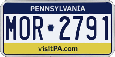 PA license plate MOR2791