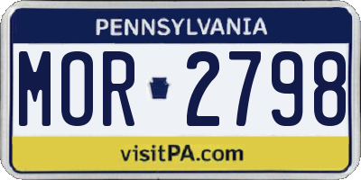 PA license plate MOR2798