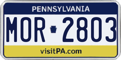 PA license plate MOR2803