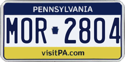 PA license plate MOR2804