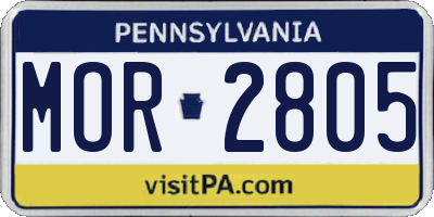 PA license plate MOR2805