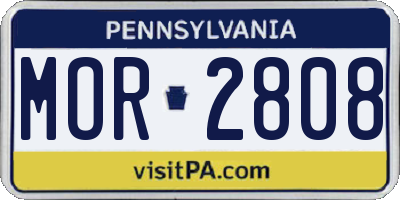 PA license plate MOR2808