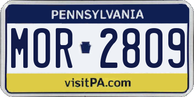 PA license plate MOR2809