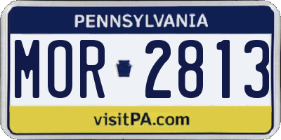 PA license plate MOR2813