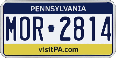 PA license plate MOR2814