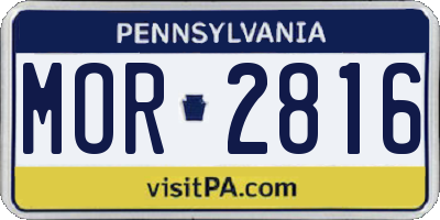 PA license plate MOR2816