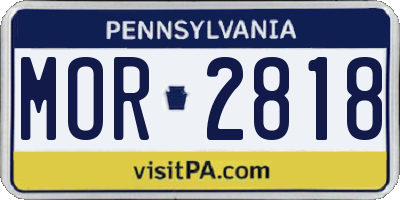 PA license plate MOR2818