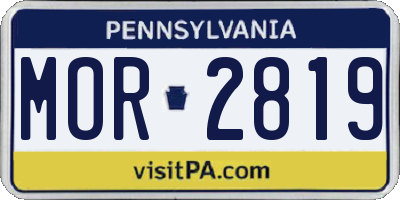 PA license plate MOR2819