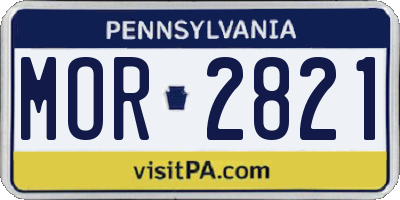 PA license plate MOR2821