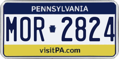 PA license plate MOR2824