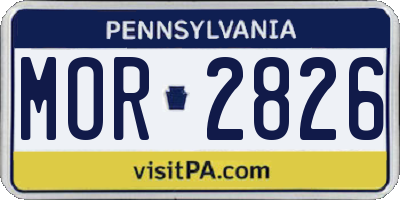 PA license plate MOR2826