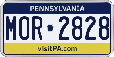 PA license plate MOR2828