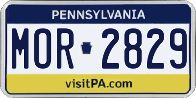 PA license plate MOR2829