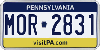 PA license plate MOR2831