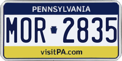 PA license plate MOR2835