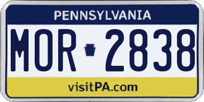 PA license plate MOR2838
