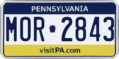 PA license plate MOR2843