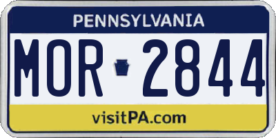 PA license plate MOR2844