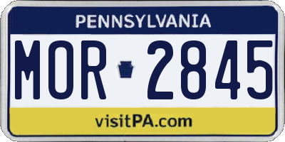 PA license plate MOR2845