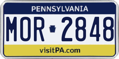 PA license plate MOR2848