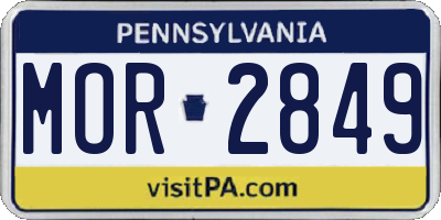 PA license plate MOR2849