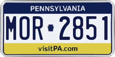 PA license plate MOR2851