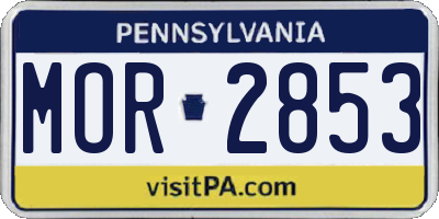 PA license plate MOR2853