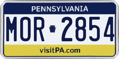 PA license plate MOR2854
