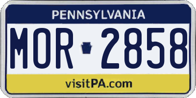 PA license plate MOR2858
