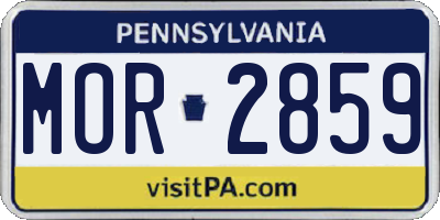 PA license plate MOR2859