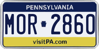 PA license plate MOR2860