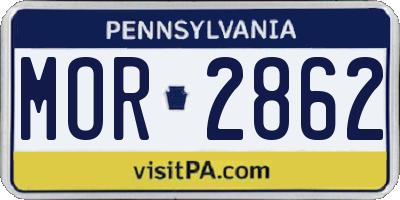 PA license plate MOR2862