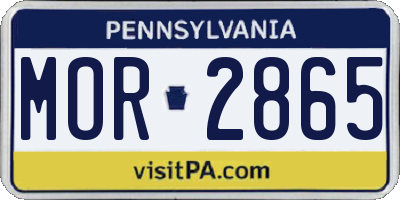 PA license plate MOR2865