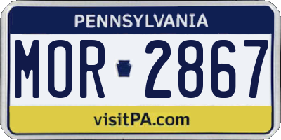 PA license plate MOR2867
