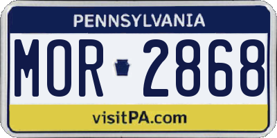 PA license plate MOR2868