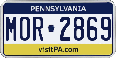 PA license plate MOR2869