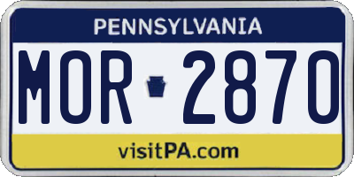 PA license plate MOR2870