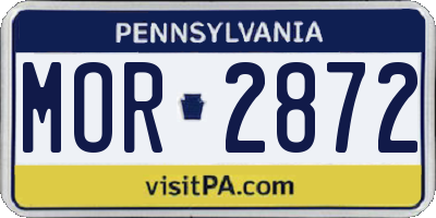 PA license plate MOR2872