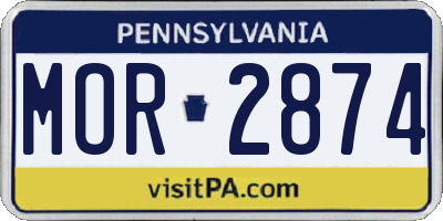 PA license plate MOR2874