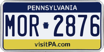 PA license plate MOR2876
