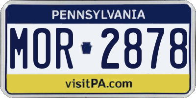 PA license plate MOR2878