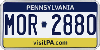 PA license plate MOR2880