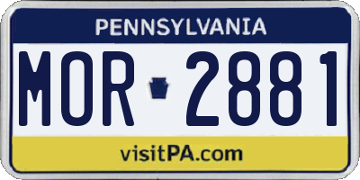 PA license plate MOR2881