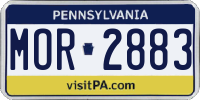 PA license plate MOR2883