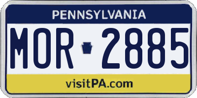PA license plate MOR2885